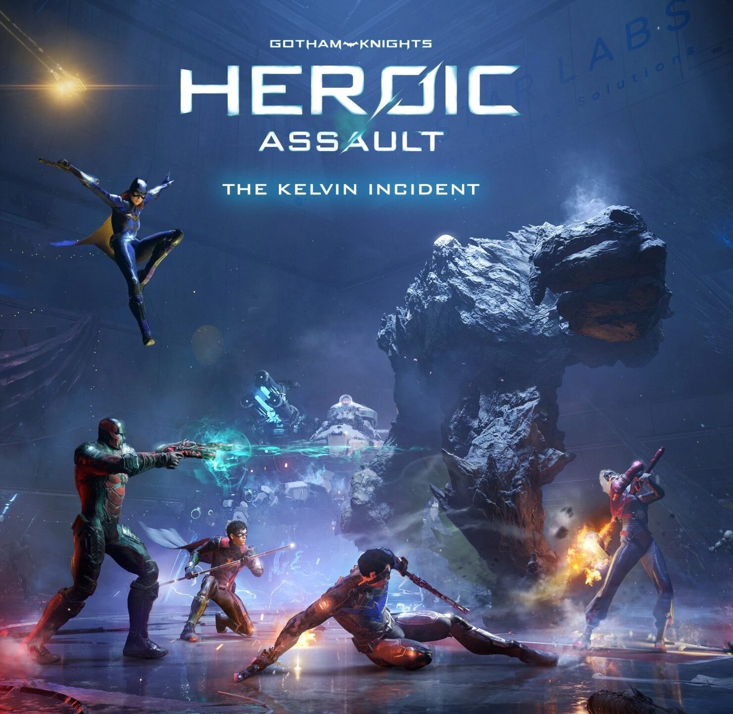 Promotional image for Gotham Knights Heroic Assault The Kelvin Incident featuring characters in battle.