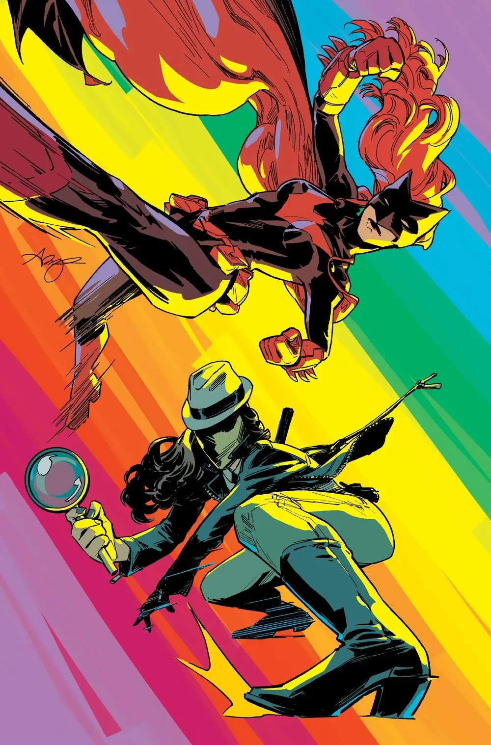 A Pride variant cover in rainbow light