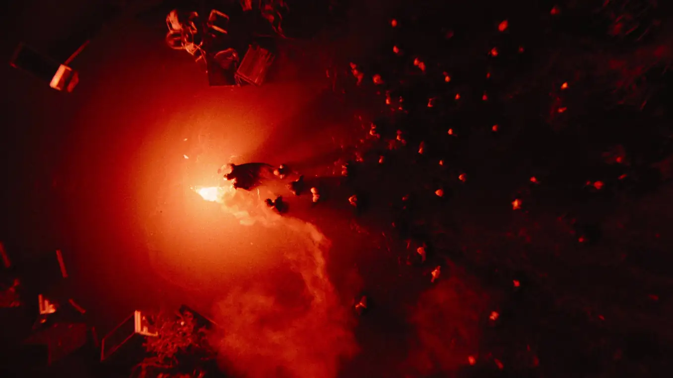 Overhead flare scene