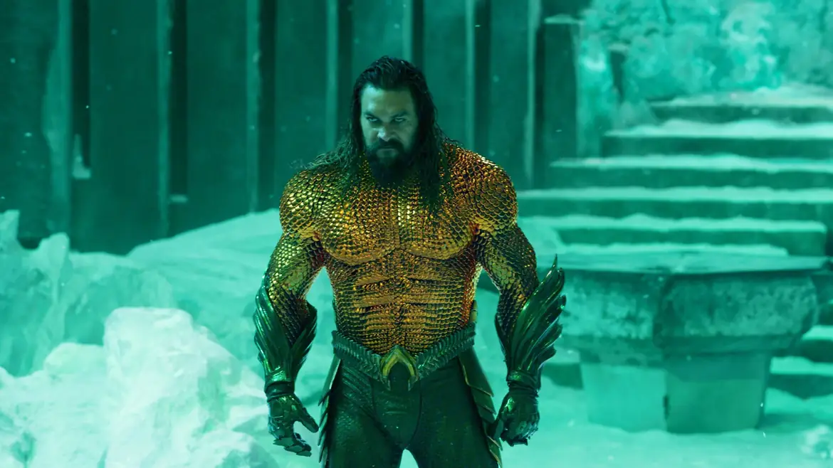 Aquaman in a frozen hall