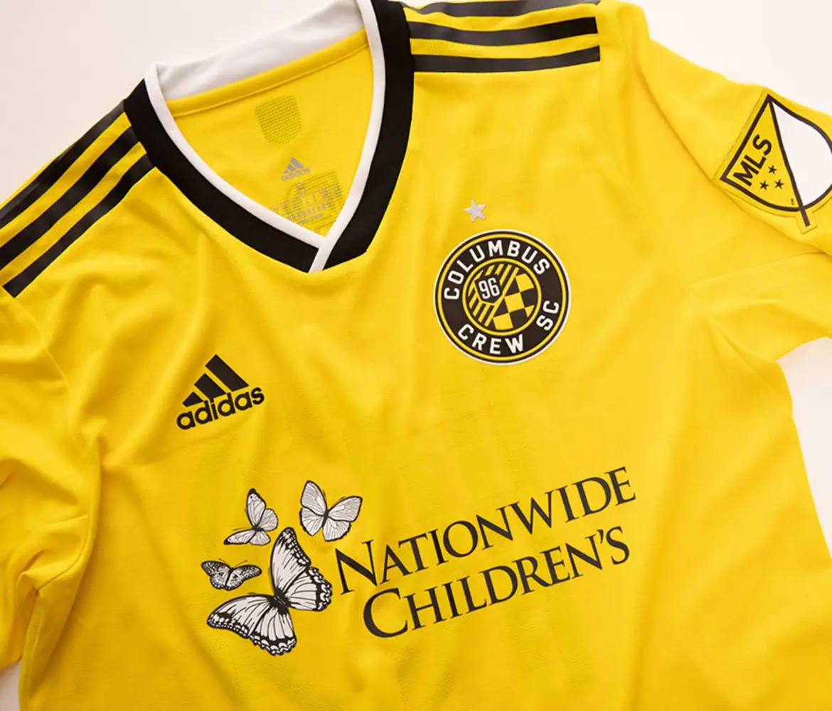 Columbus Crew 2020 kit with the Nationwide Children's Hospital mark