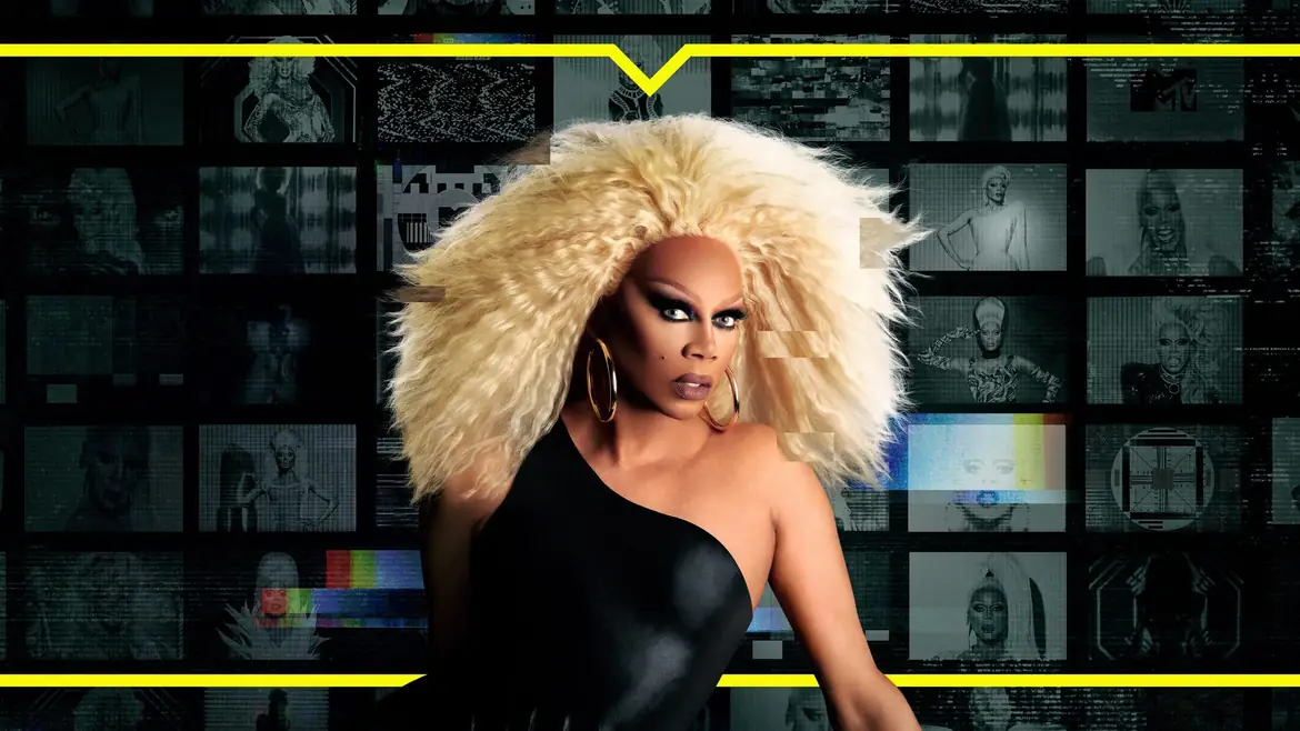 RuPaul at the Main Stage monitors