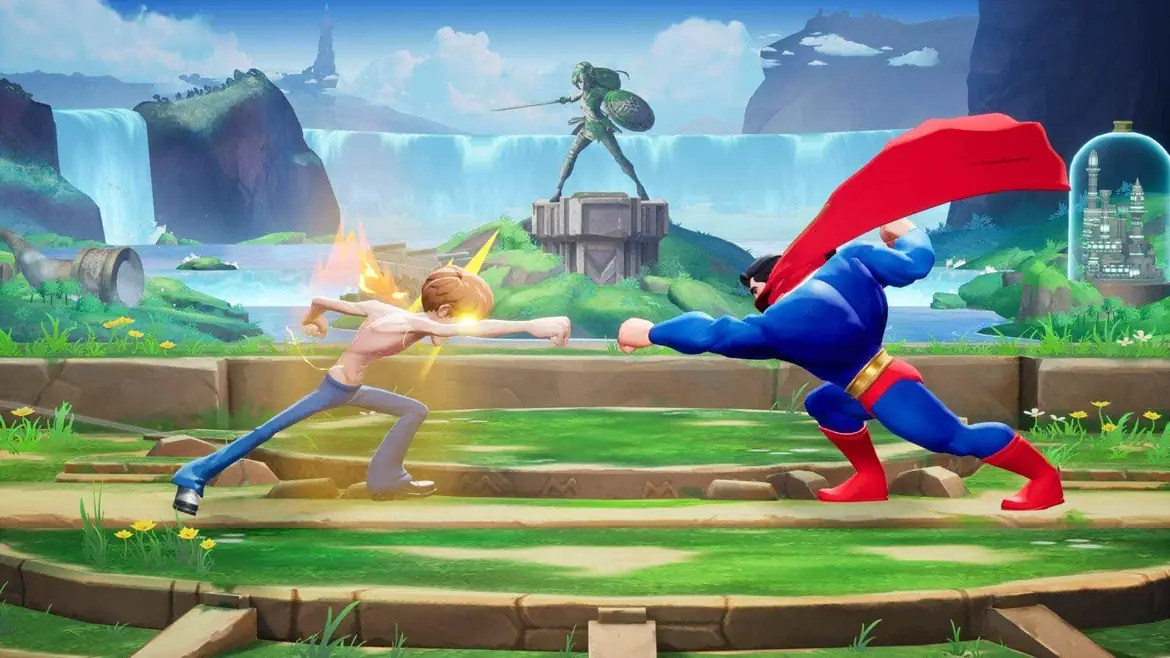 Superman and Shaggy trading blows
