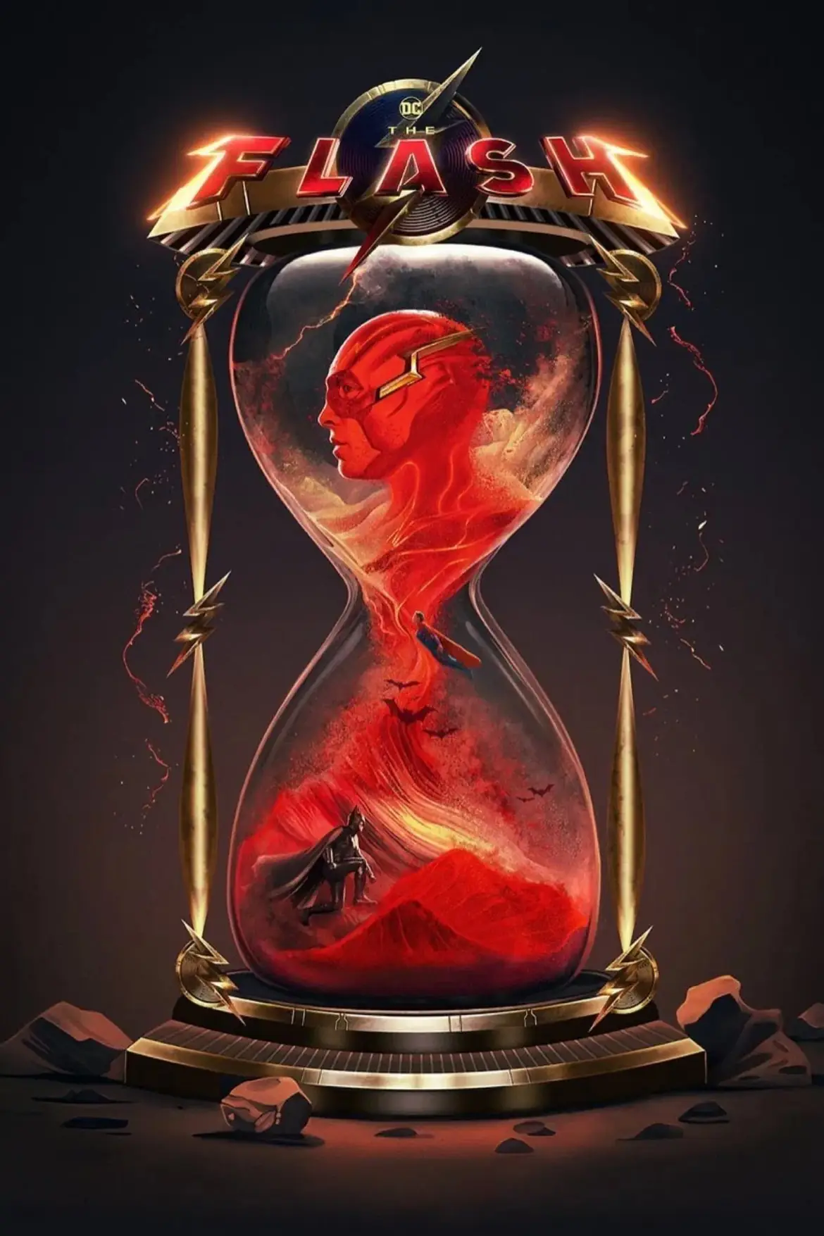 The Flash inside an hourglass