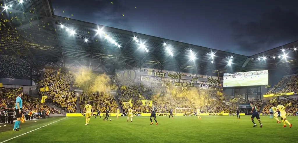 The new downtown stadium under lights
