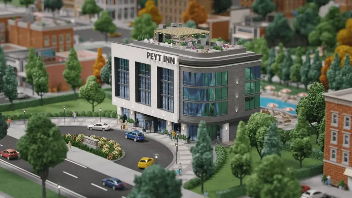 The Peyt Inn hotel in the model town