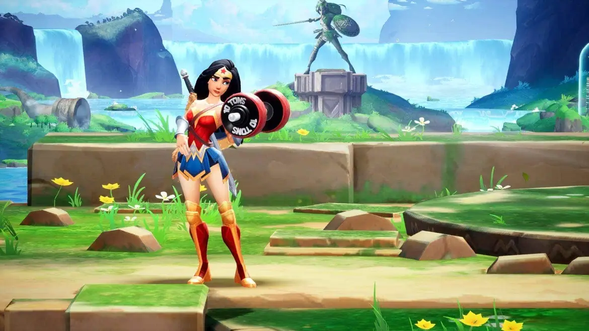Wonder Woman on the waterfall stage