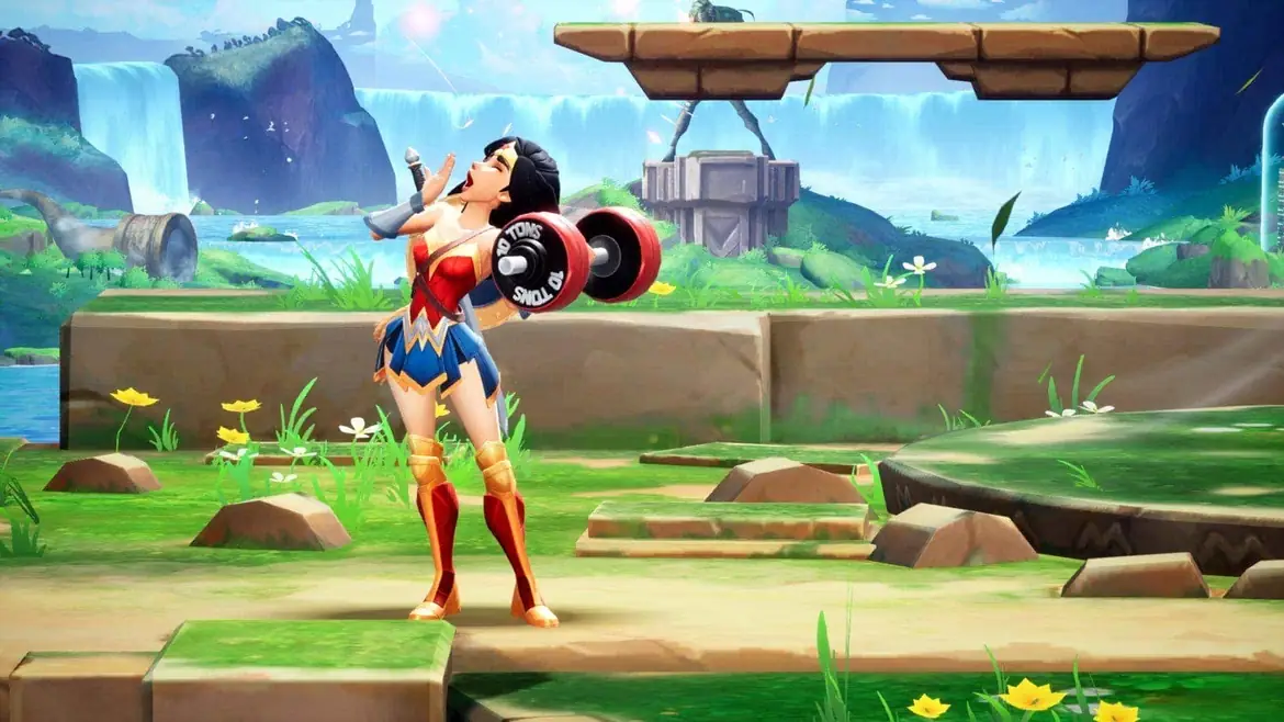 Wonder Woman winding up a punch